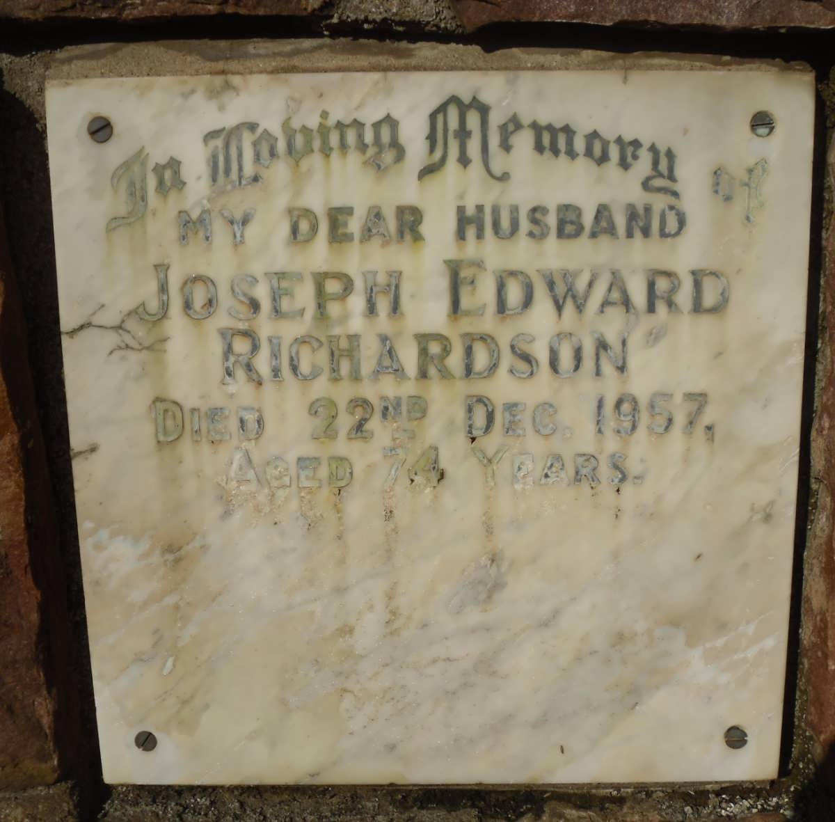 RICHARDSON Joseph Edward -1957