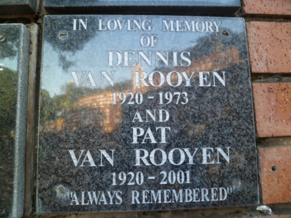 ROOYEN Dennis, van 1920-1973 &amp; Pat 1920-2001