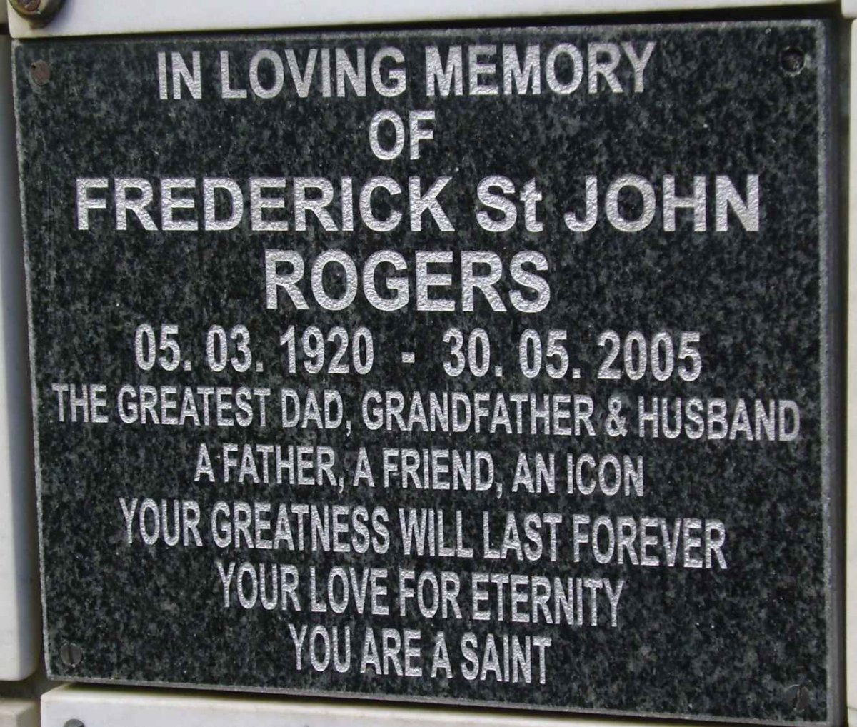 ROGERS Frederick St. John 1920-2005