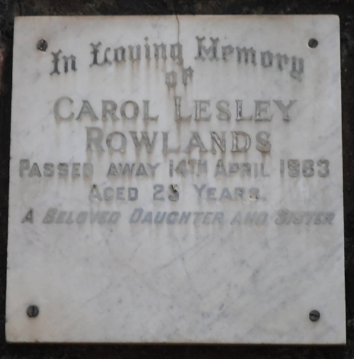 ROWLANDS Carol Lesley 1963