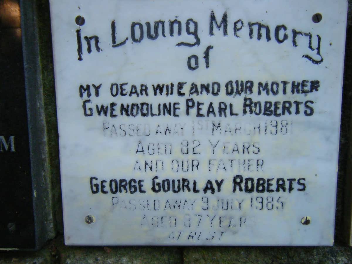 ROBERTS George Gourlay -1985 &amp; Gwendoline Pearl -1981