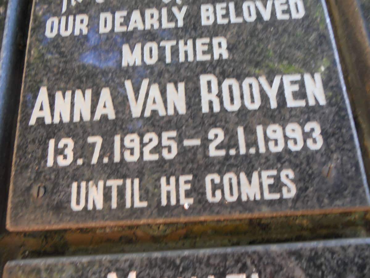 ROOYEN Anna, van 1925-1993