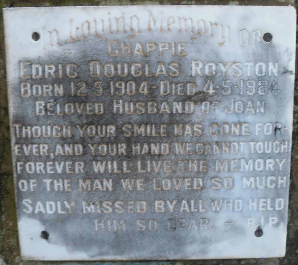 ROYSTON Edric Douglas 1904-1984
