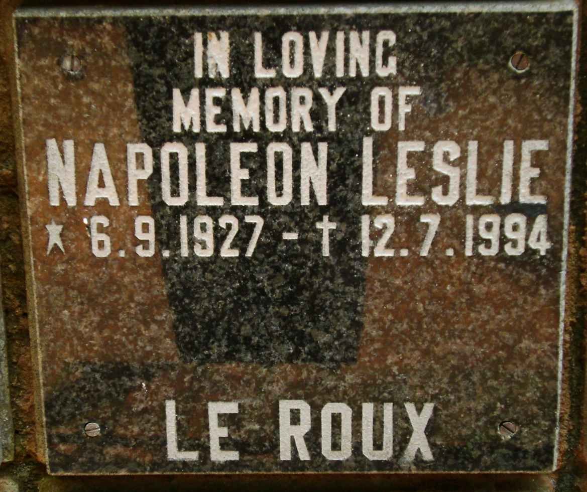 ROUX Napoleon Leslie, le 1927-1994