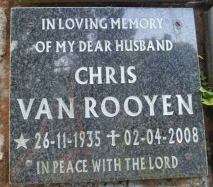 ROOYEN Chris, van 1935-2008