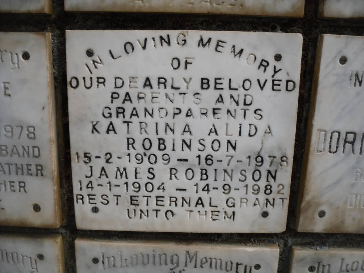 ROBINSON James 1904-1982 &amp; Katrina Alida 1909-1978