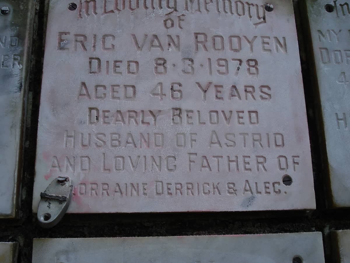 ROOYEN Eric, van -1978