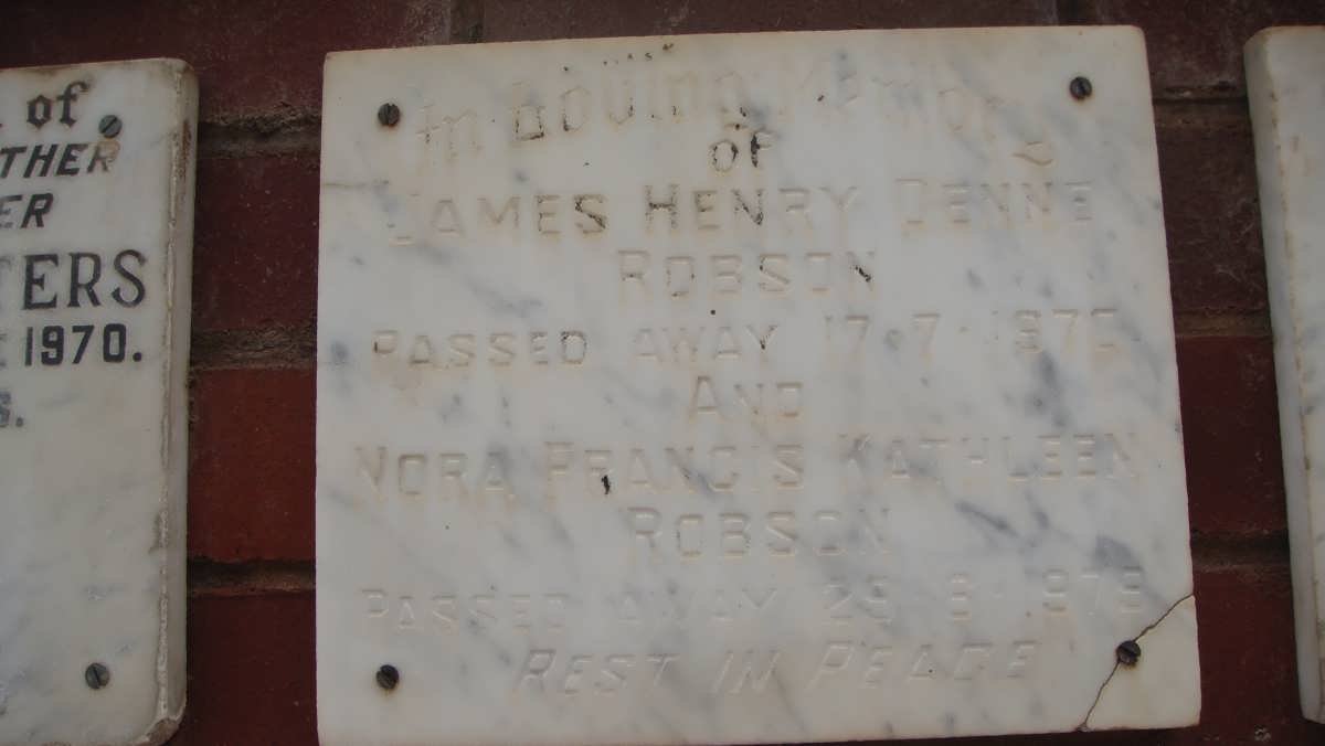 ROBSON James Henry Denne -1970 &amp; Nora Francis Kathleen -1979