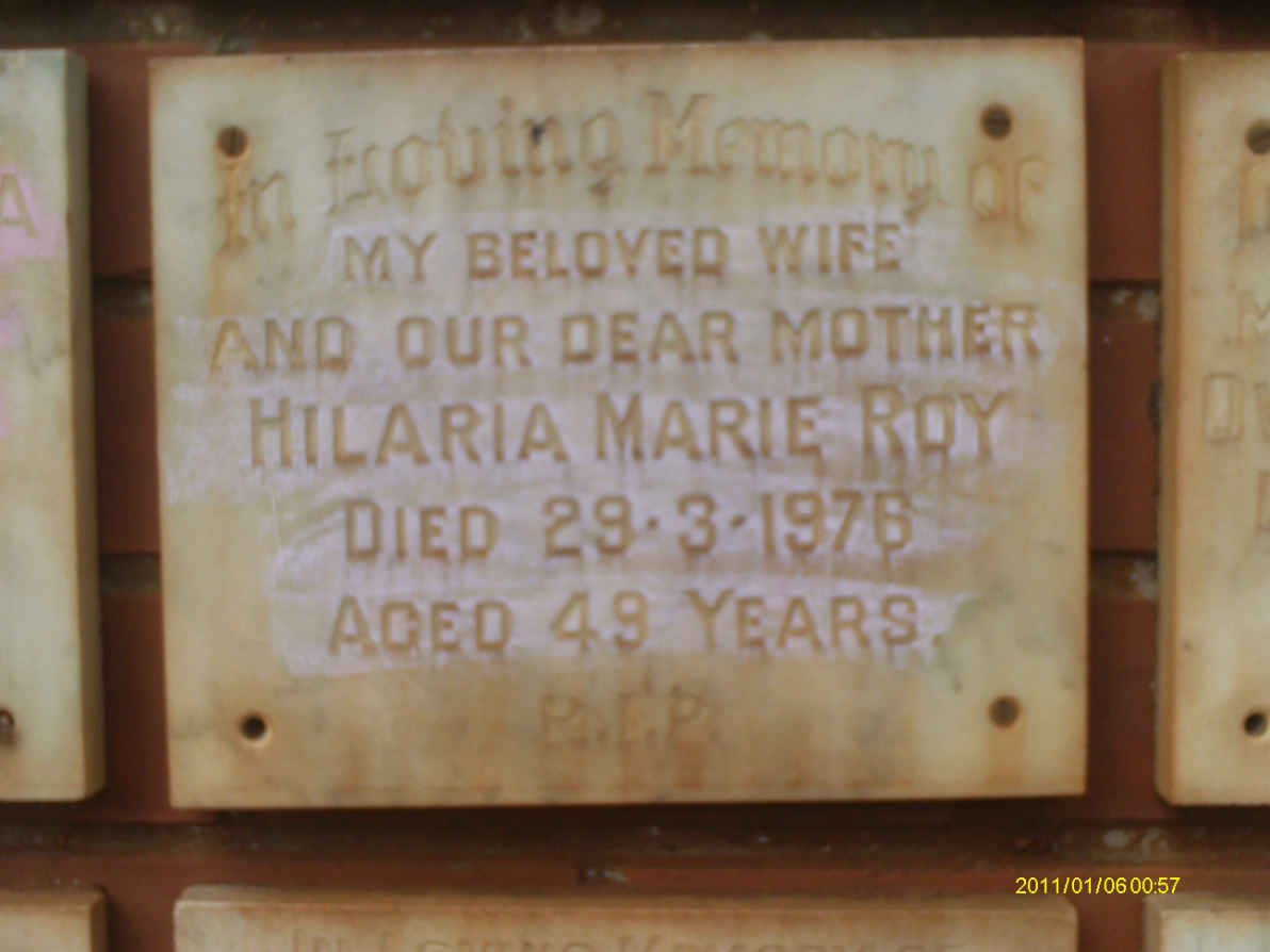 ROY Hilaria Marie -1976