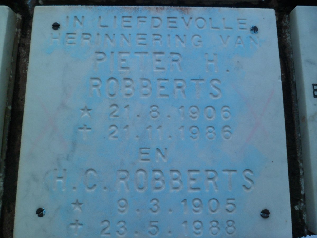 ROBBERTS Pieter H. 1906-1986 :: ROBBERTS H.C. 1905-1988