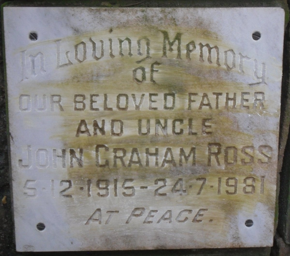 ROSS John Graham 1915-1981