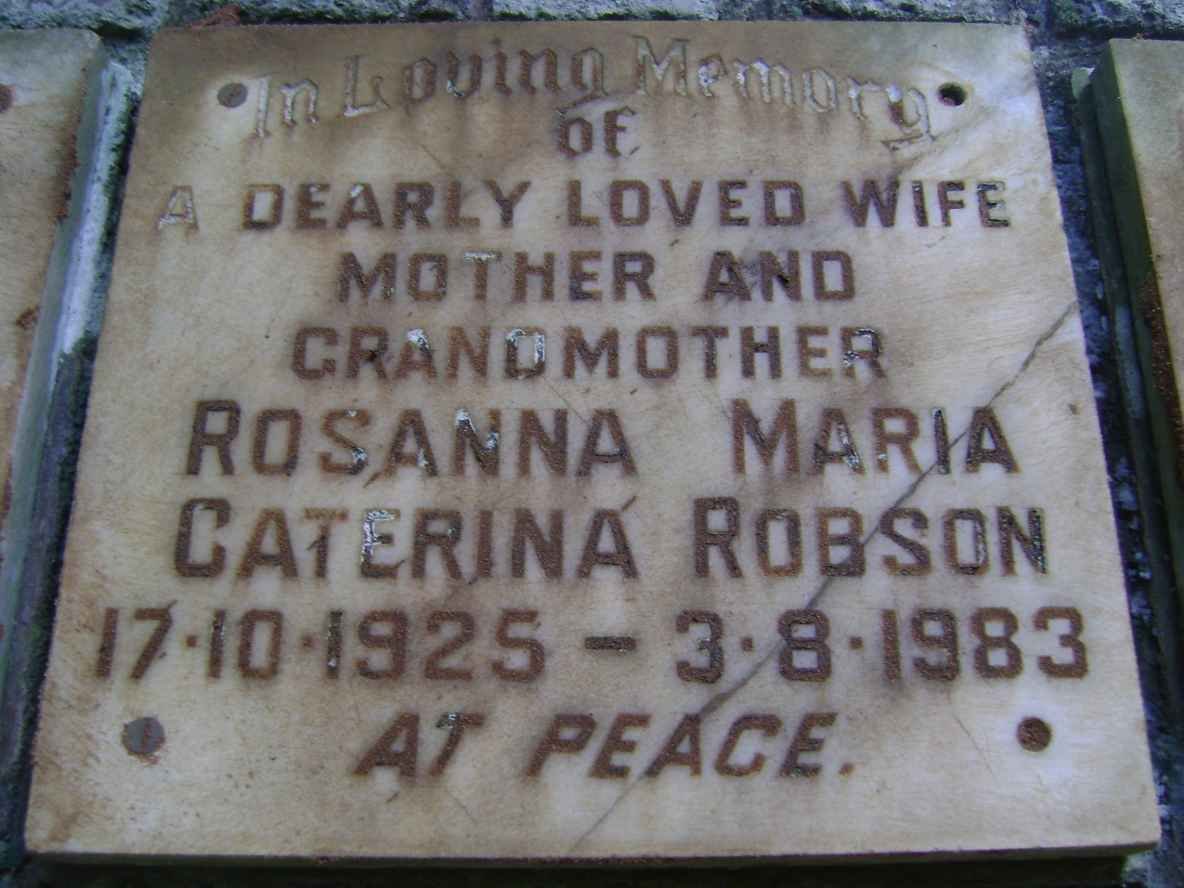 ROBSON Rosanna Maria Caterina 1925-1983