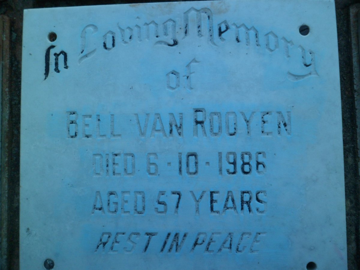 ROOYEN Bell, van -1986
