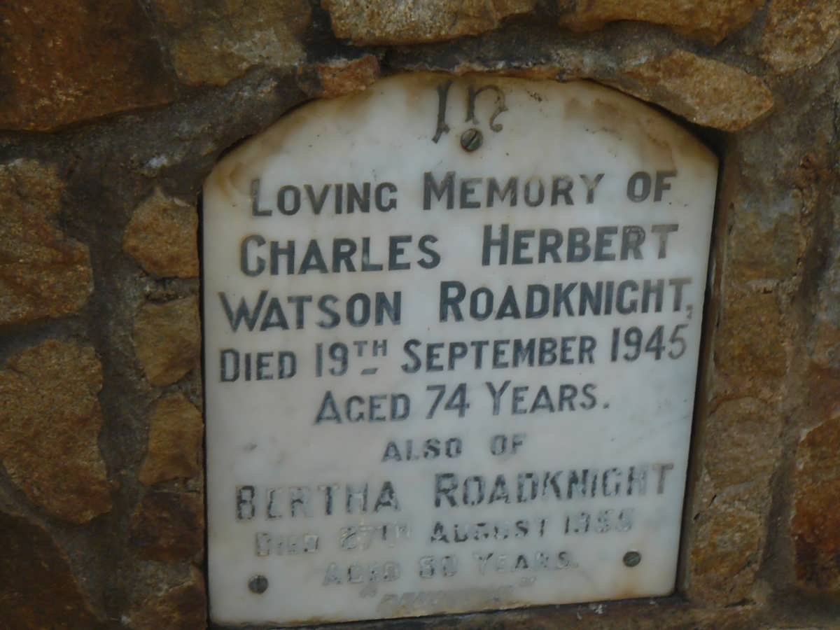 ROADKNIGHT Charles Herbert Watson -1945 &amp; Bertha -1955