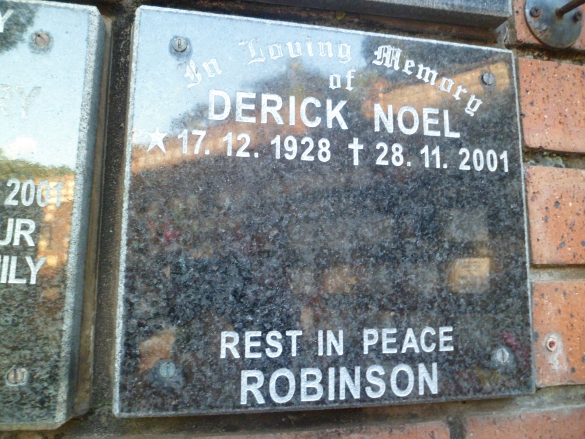 ROBINSON Derick Noel 1928-2001