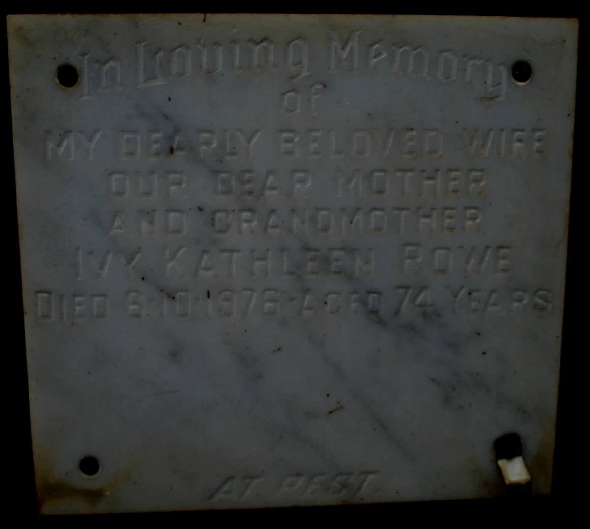 ROWE Ivy Kathleen -1976