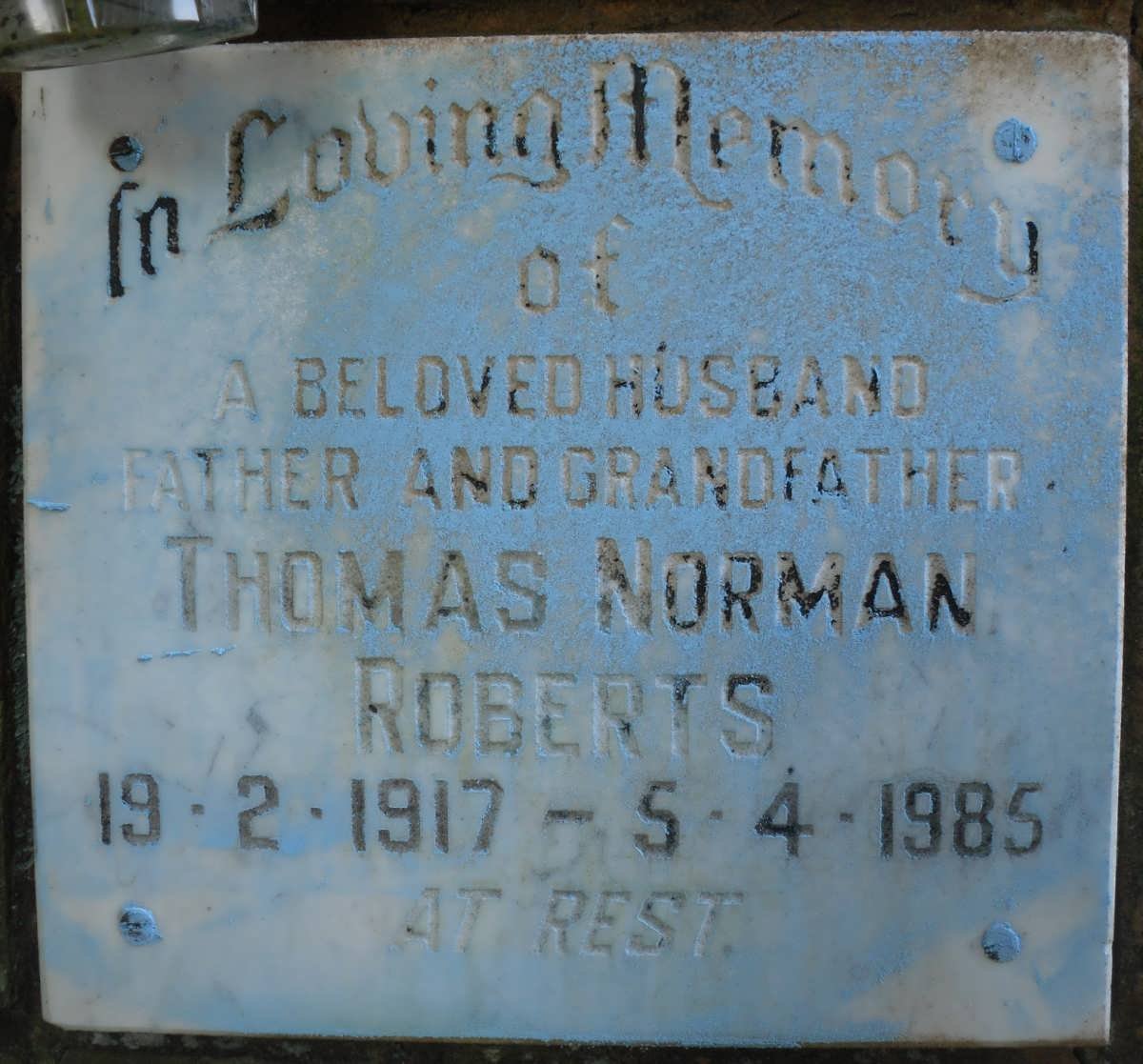 ROBERTS Thomas Norman 1917-1985