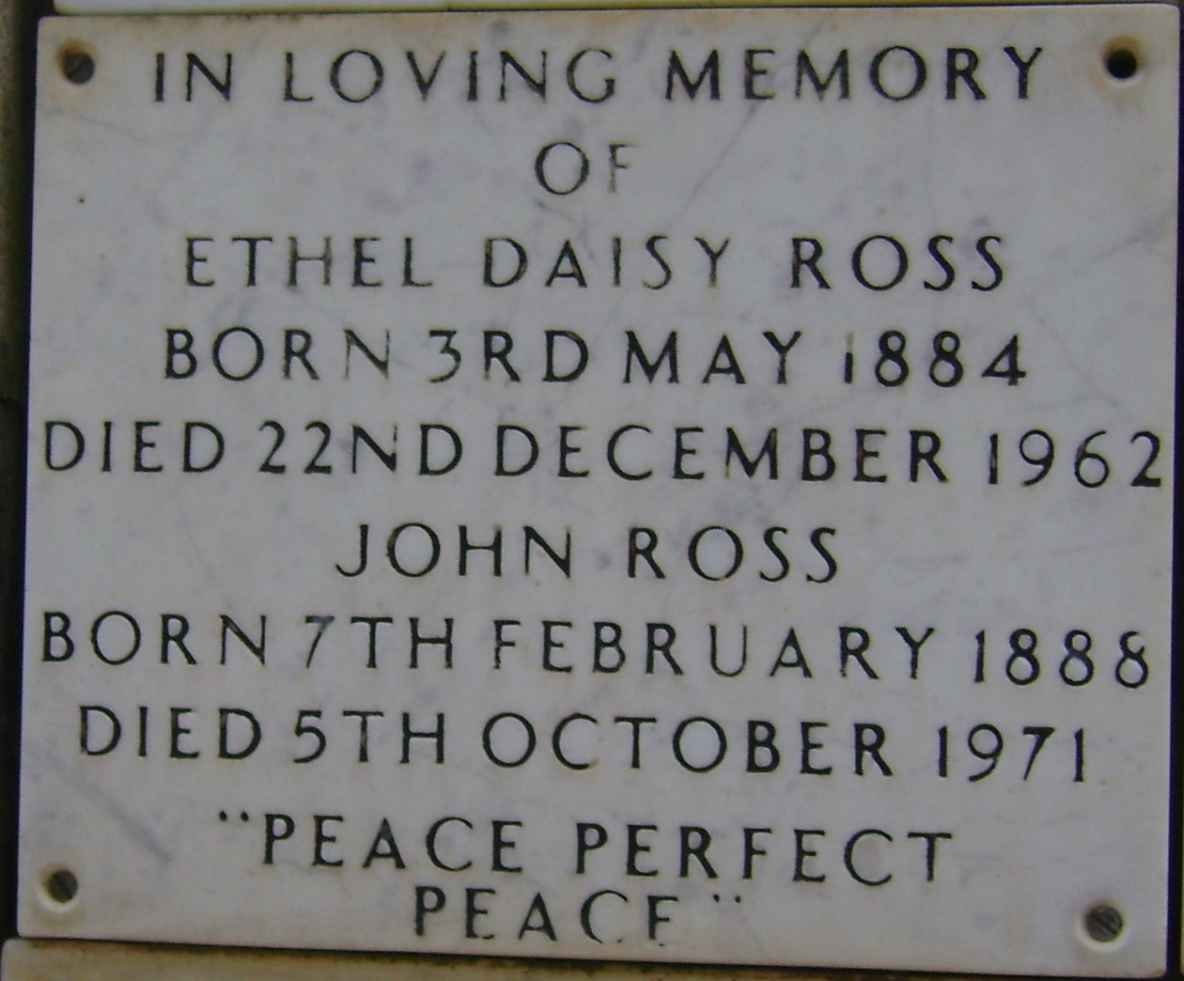 ROSS John 1888-1971 &amp; Ethel Daisy 1884-1962