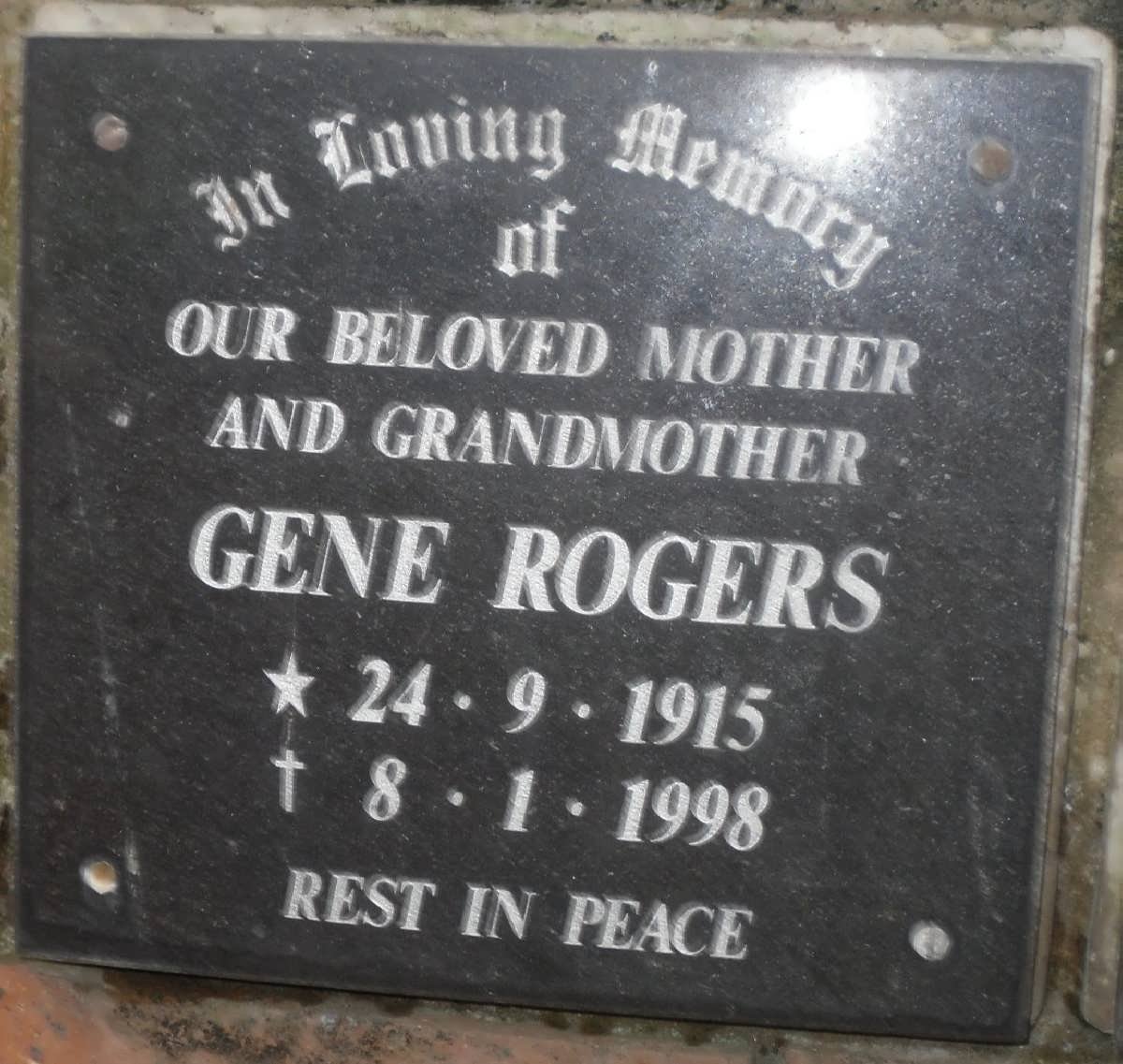 ROGERS Gene 1915-1998
