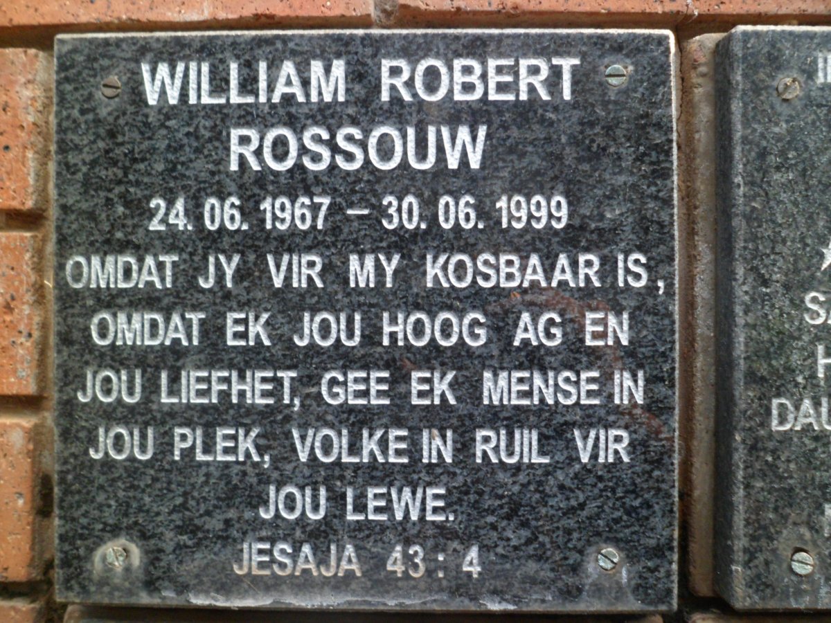 ROSSOUW William Robert 1967-1999