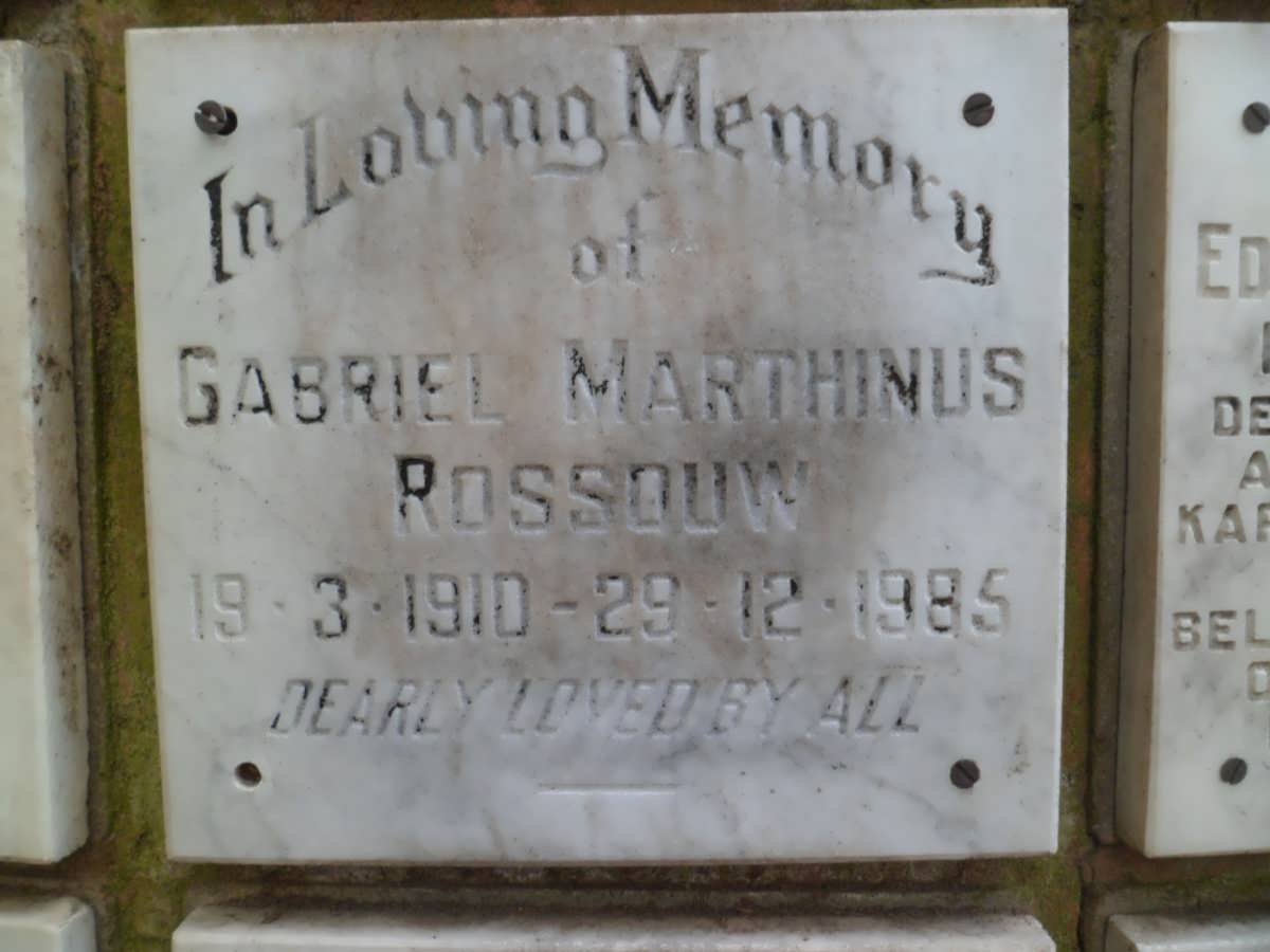ROSSOUW Gabriel Marthinus 1910-1985