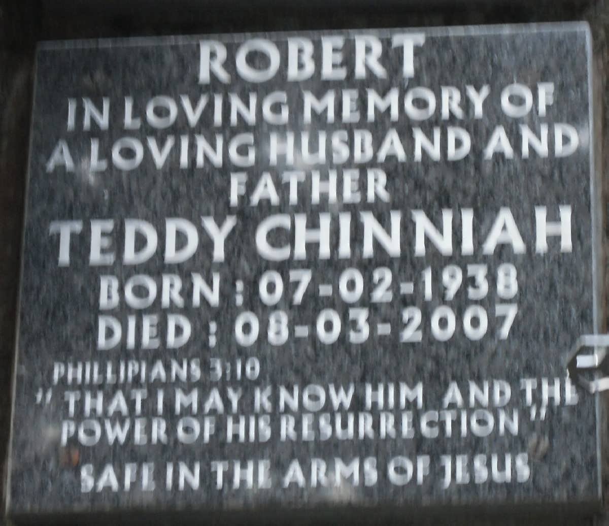 ROBERT Teddy Chinniah 1938-2007