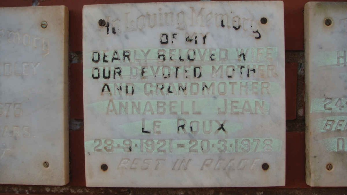 ROUX Annabell Jean, le 1921-1978