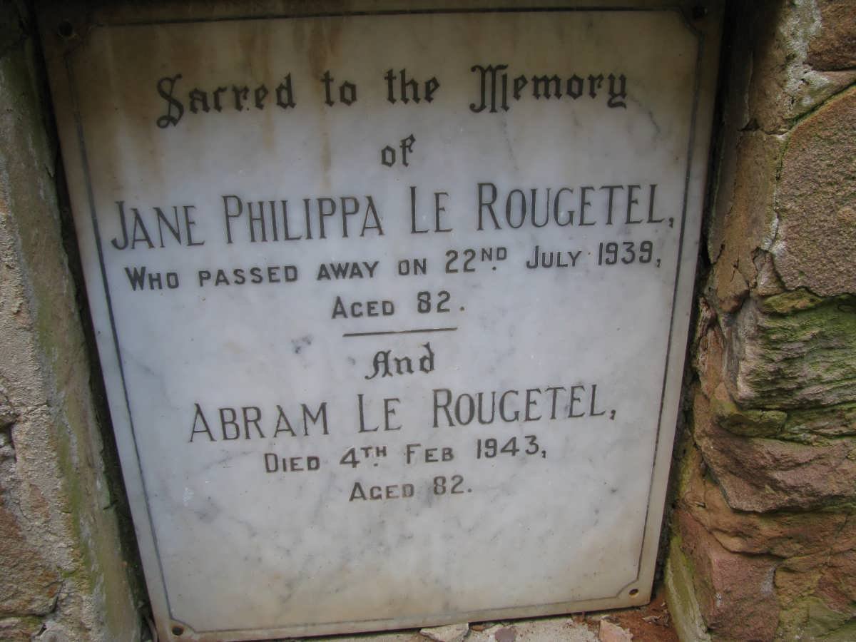ROUGETEL Abram, le -1943 &amp; Jane Philippa -1939