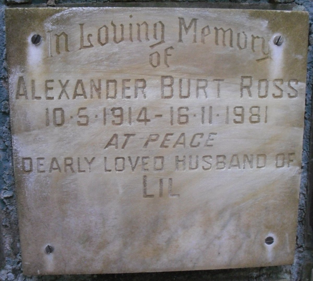 ROSS Alexander Burt 1914-1981