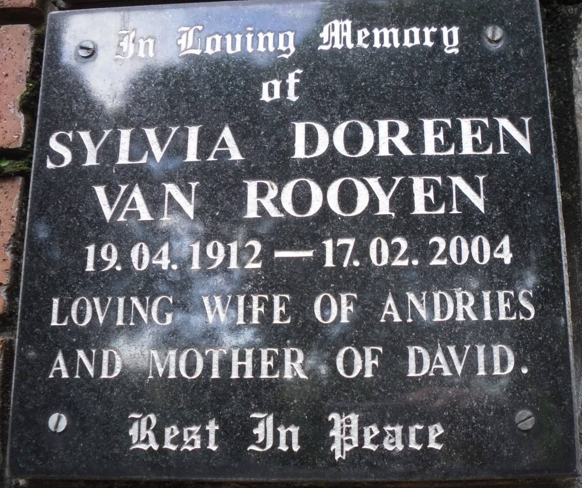 ROOYEN Sylvia Doreen, van 1912-2004