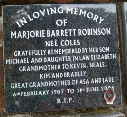 ROBINSON Marjorie Barrett nee COLES 1907-2006
