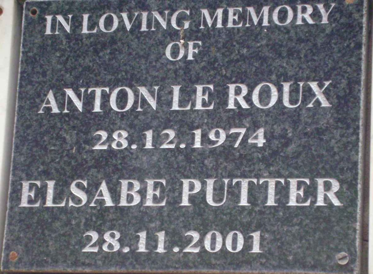 ROUX Anton, le -1974 :: PUTTER Elsabe -2001