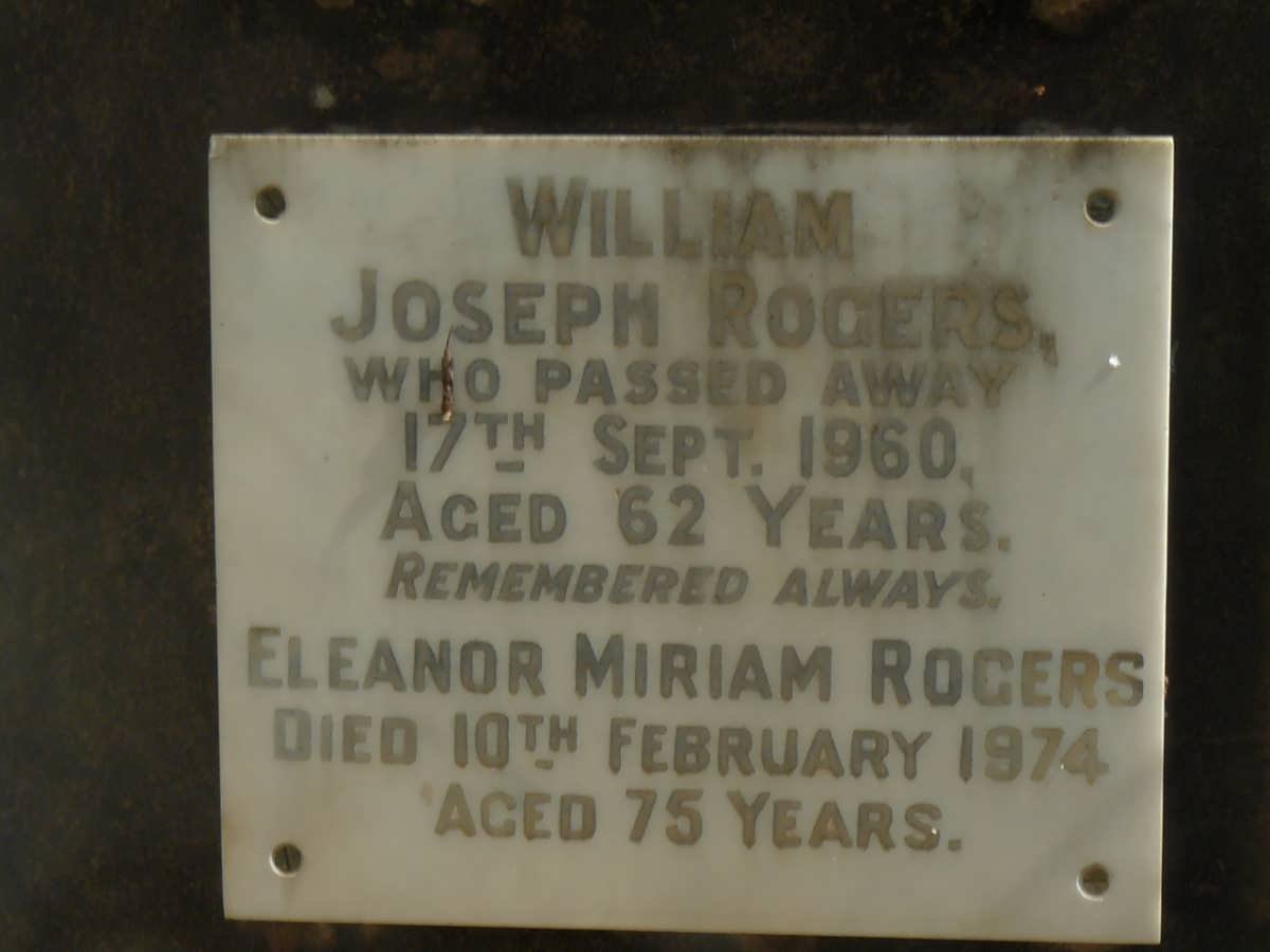 ROGERS William Joseph -1960 &amp; Eleanor Miriam -1974