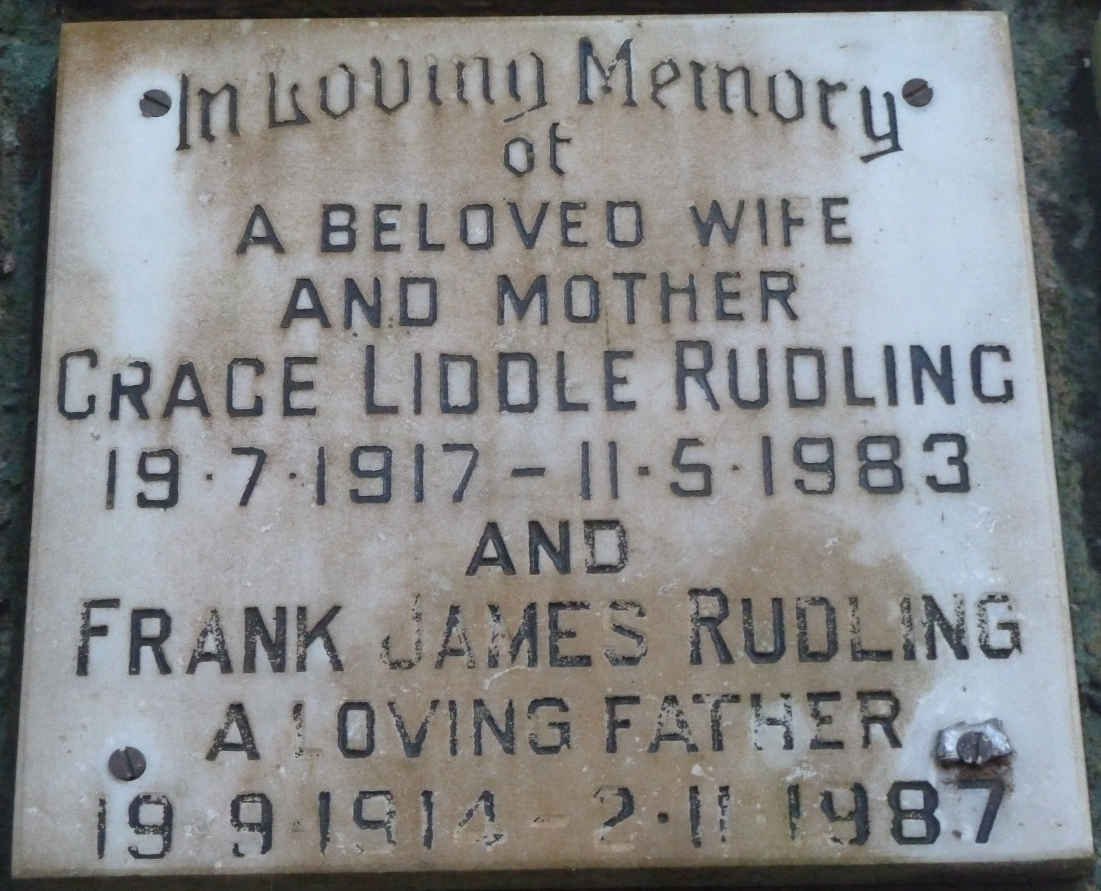 RUDLING Frank James 1914-1987 &amp; Grace LIDDLE 1917-1983