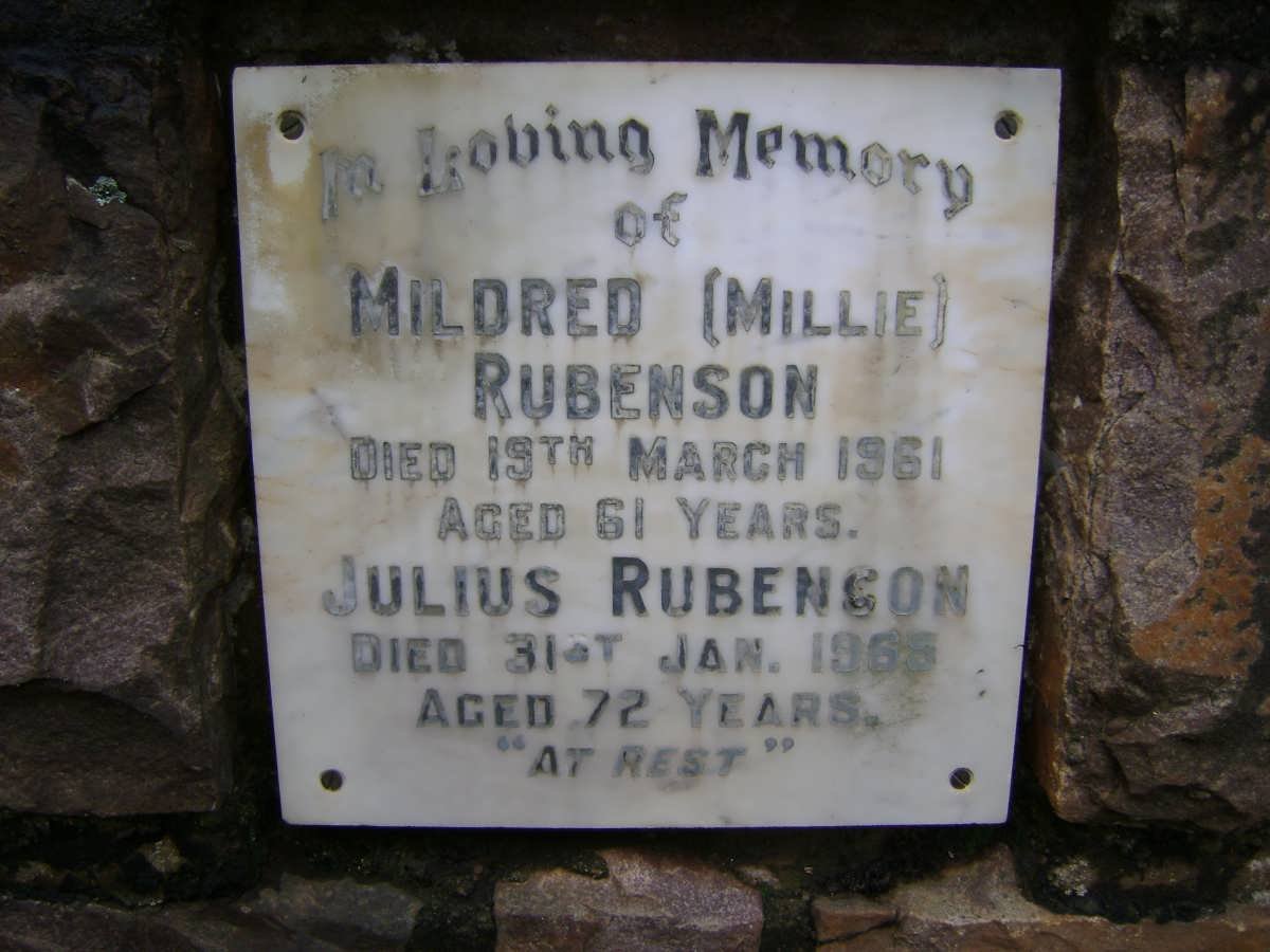 RUBENSON Julius -1965 &amp; Mildred -1961