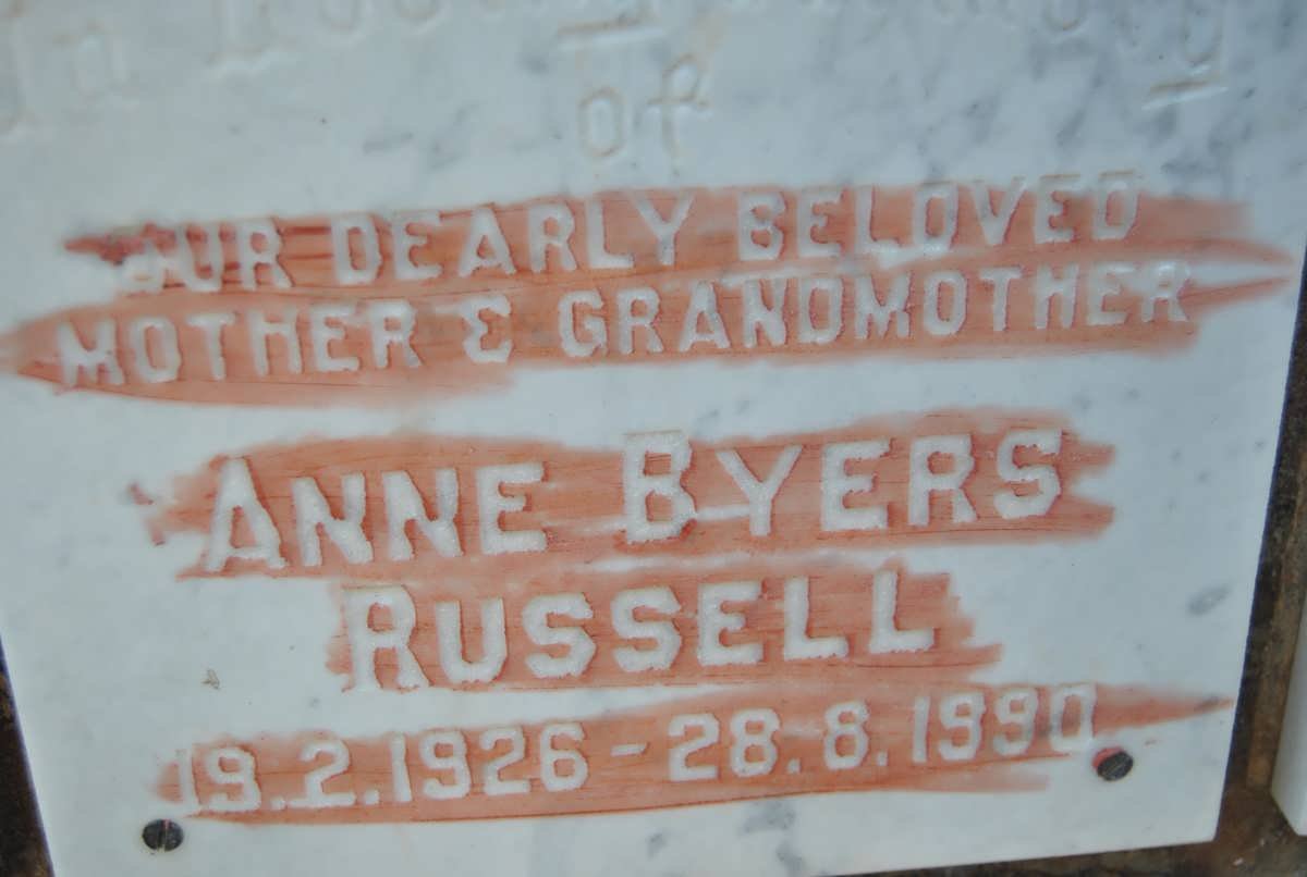 RUSSELL Anne Byers 1926-1990