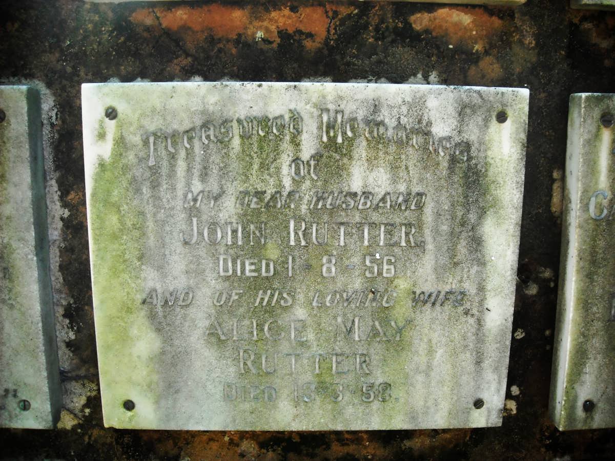 RUTTER John -1956 &amp; Alice May -1958