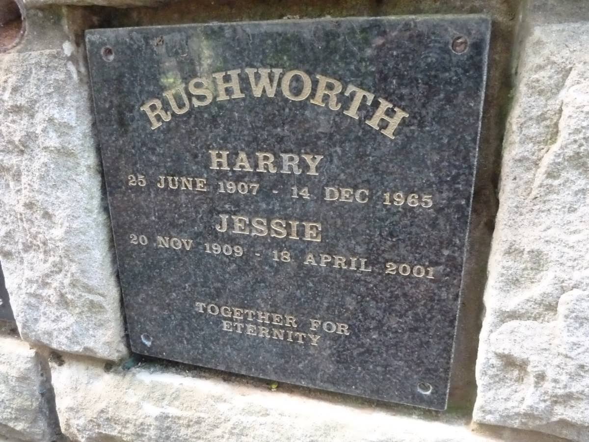 RUSHWORTH Harry 1907-1965 &amp; Jessie 1909-2001