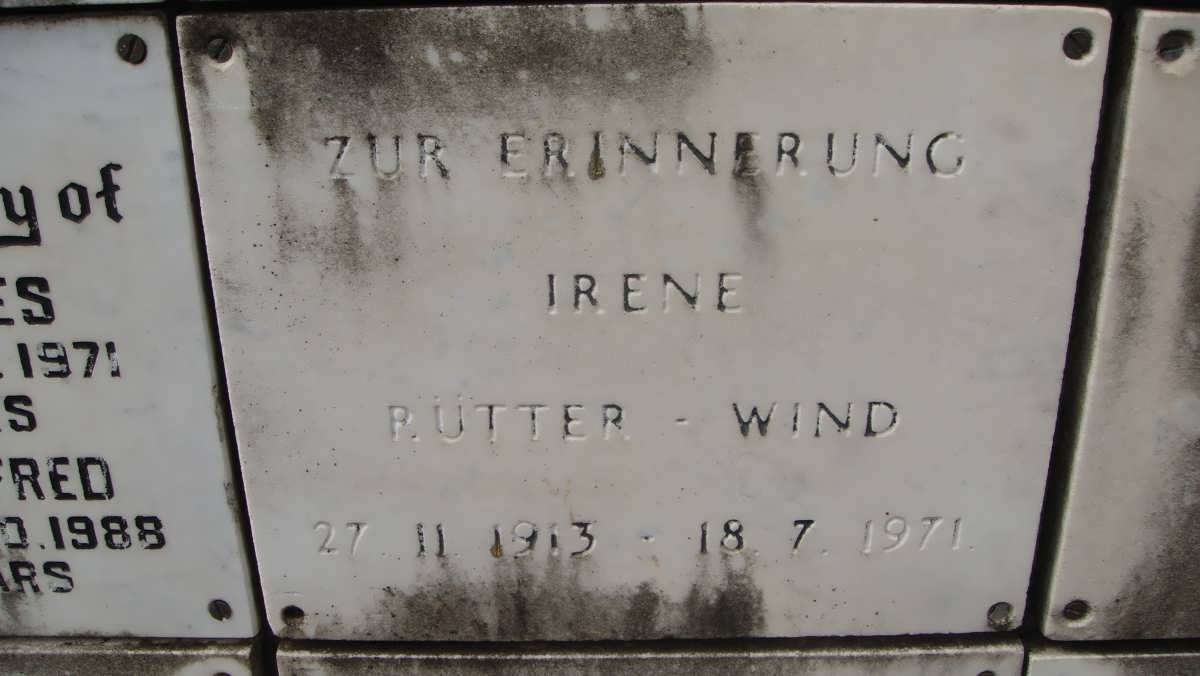 RUTTER-WIND Irene 1913-1971