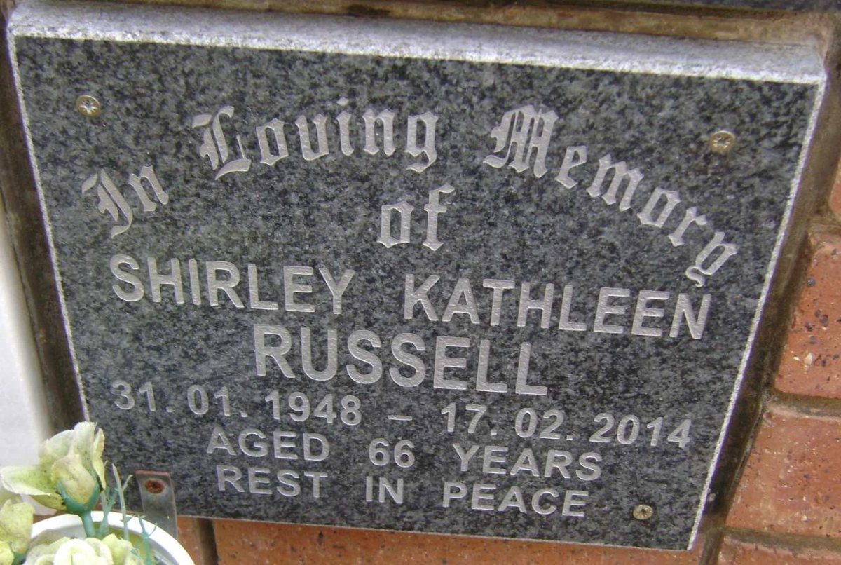 RUSSELL Shirley Kathleen 1948-2014
