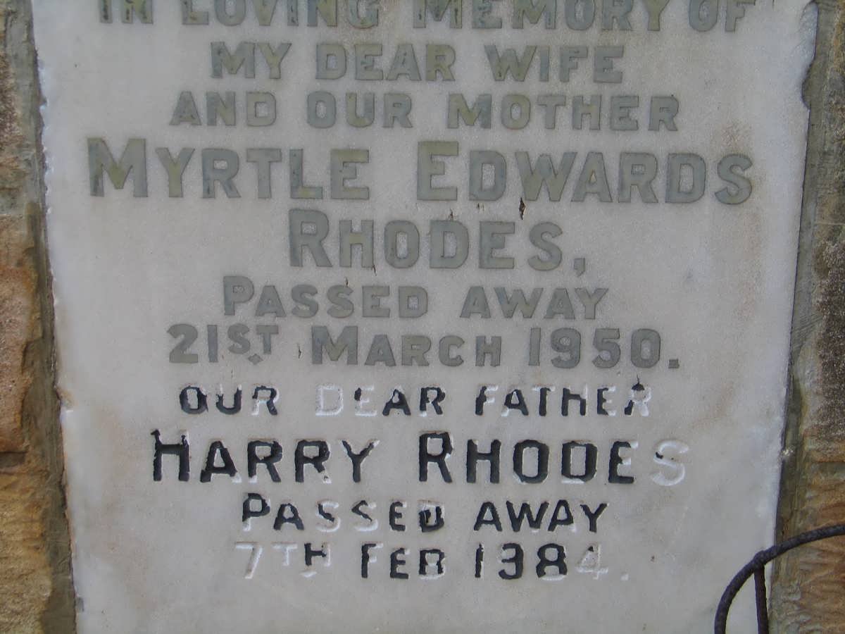 RHODES Harry -1984 &amp; Myrtle Edwards -1950