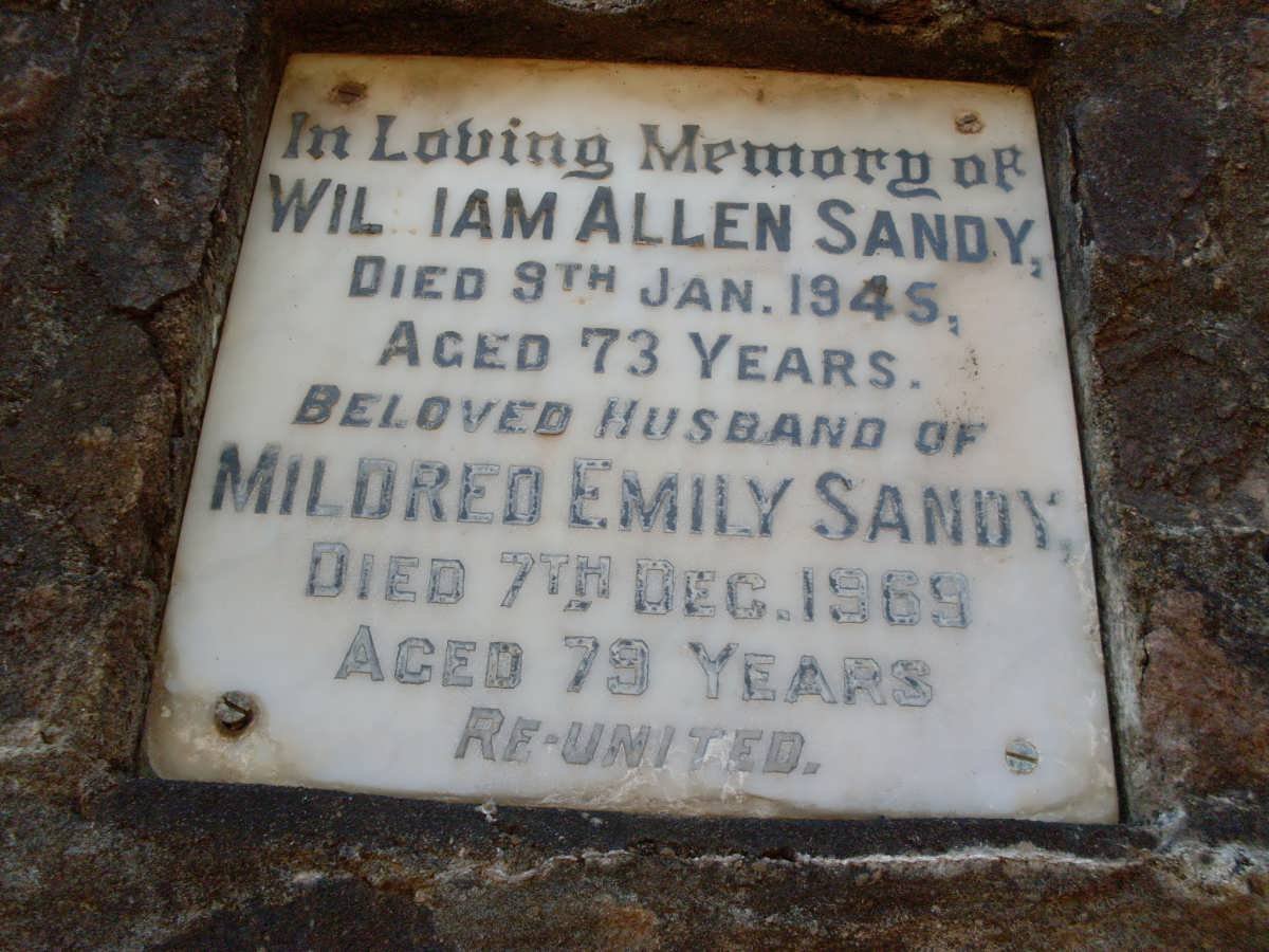 SANDY William Allen -1945 &amp; Mildred Emily -1969
