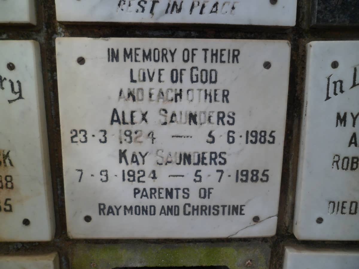 SAUNDERS Alex 1924-1985 &amp; Kay 1924-1985