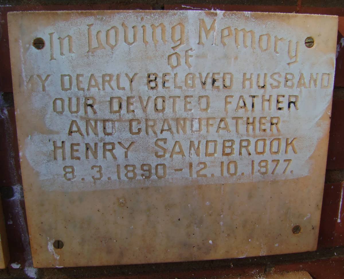 SANDBROOK Henry 1890-1977