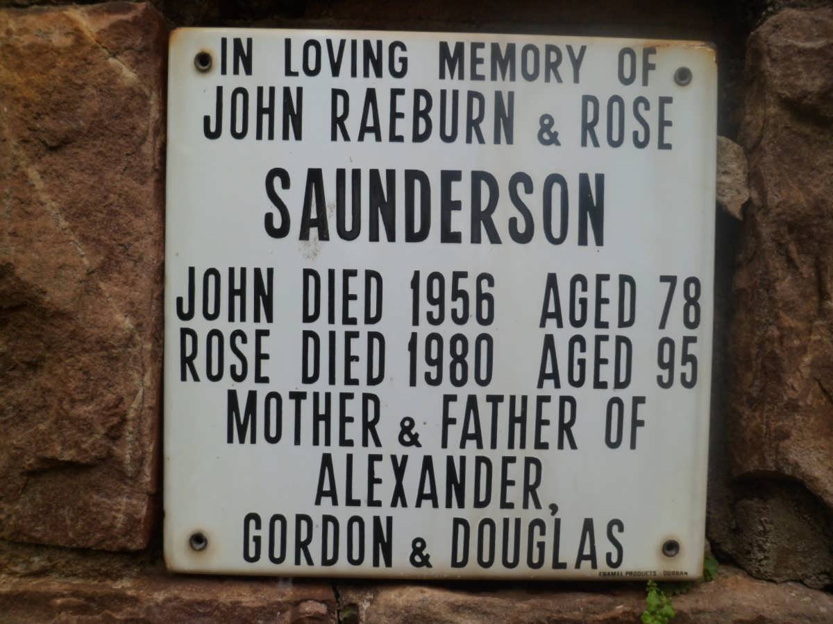 SAUNDERSON John Raeburn -1956 &amp; Rose -1980