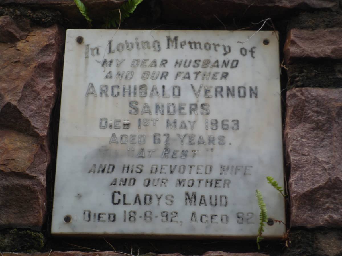 SANDERS Archibald Vernon -1963 &amp; Gladys Maud -1992