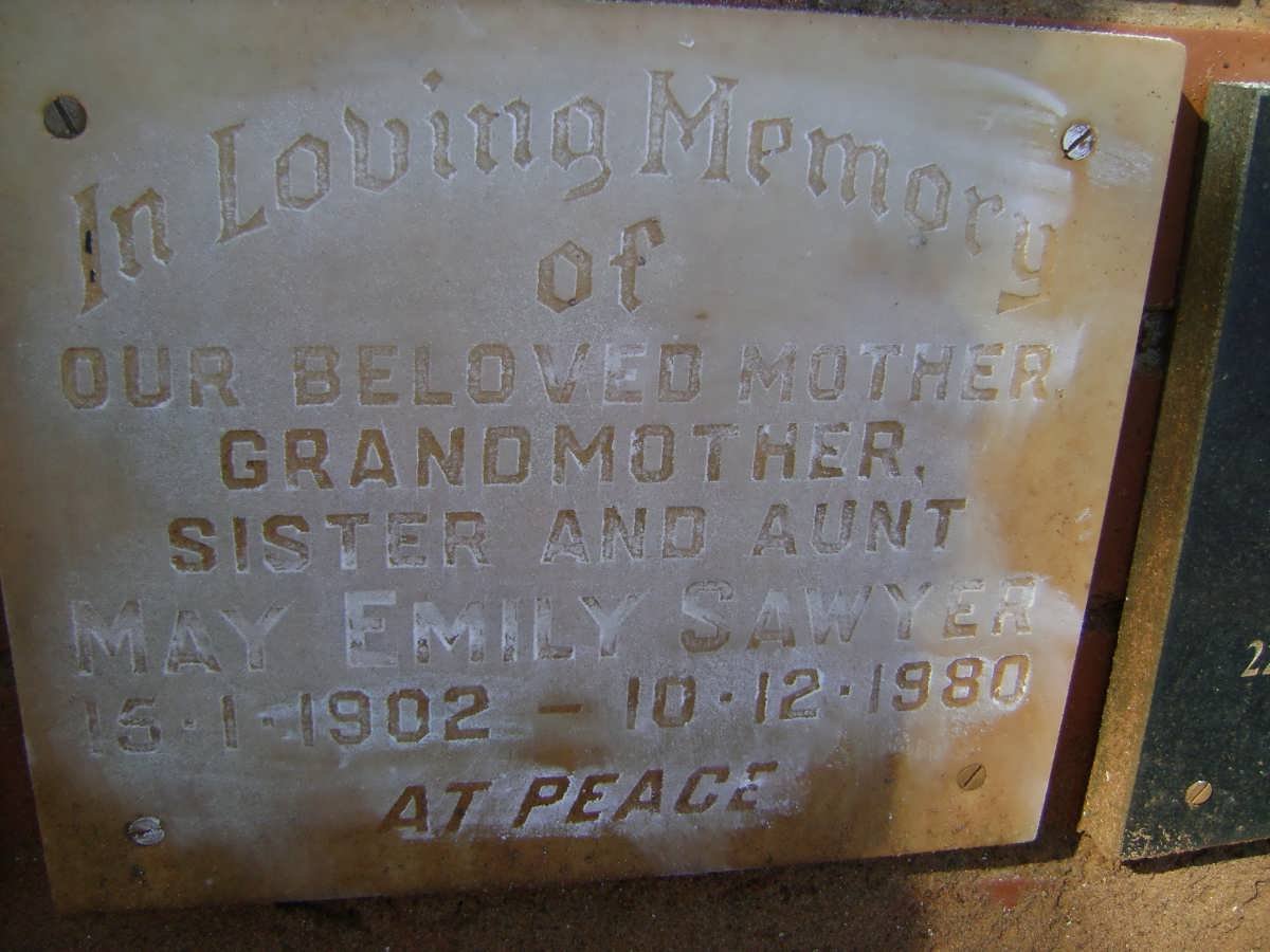 SAWYER May Emily 1902-1980