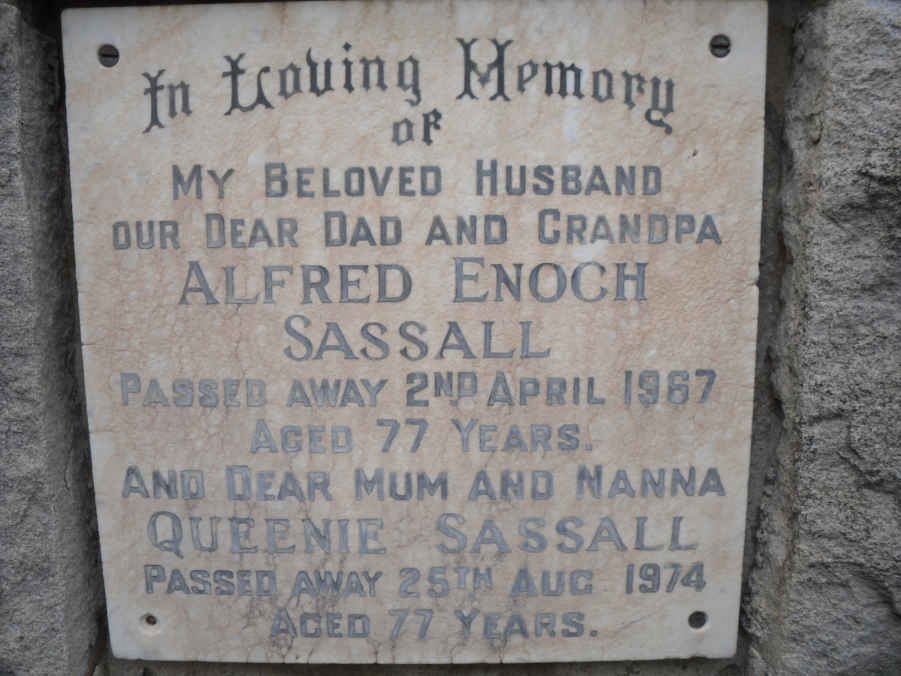 SASSALL Alfred Enoch -1967 &amp; Queenie -1974