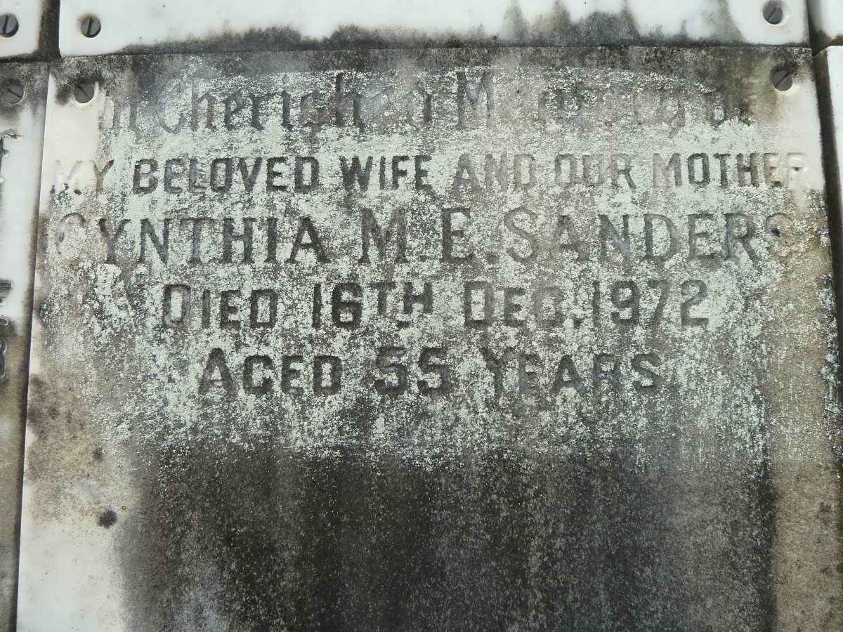 SANDERS Cynthia M.E. -1972