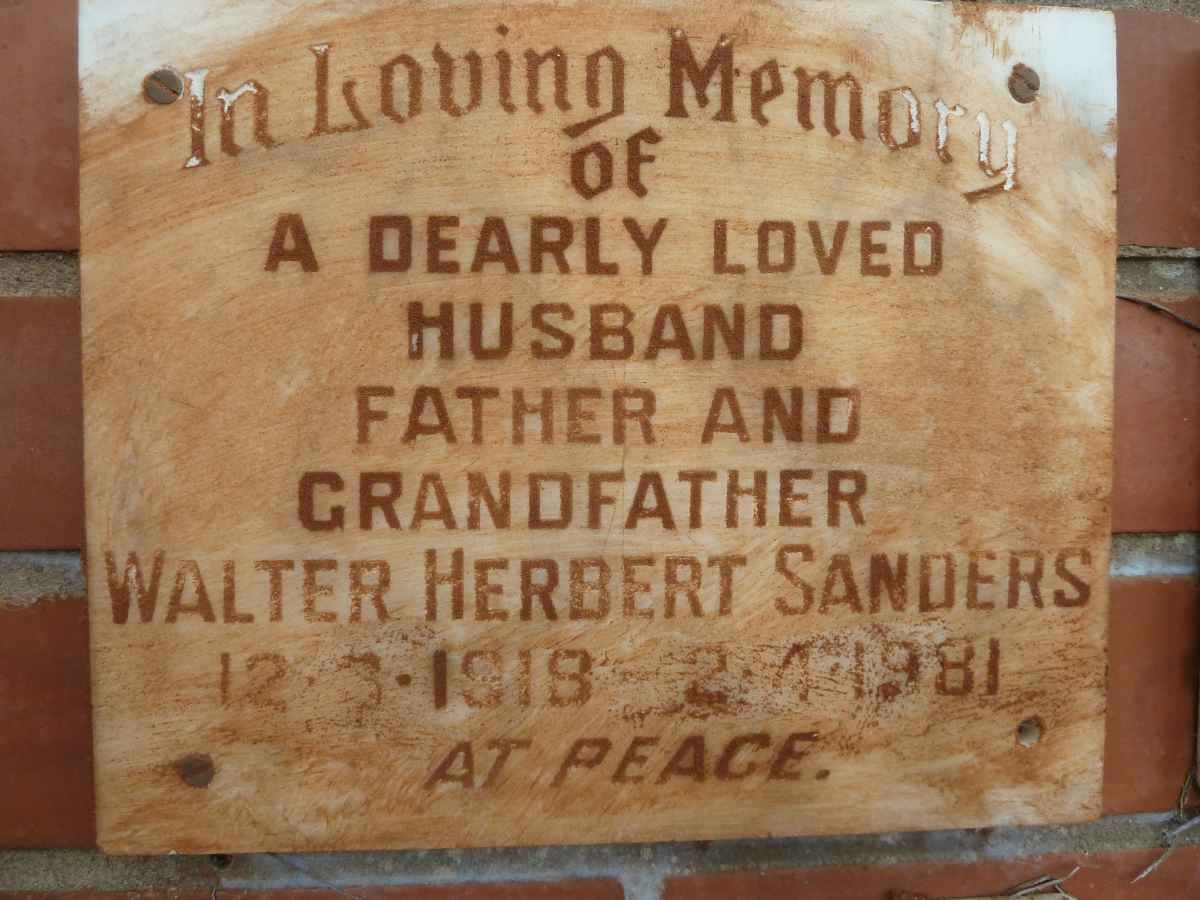 SANDERS Walter Herbert 1918-1981